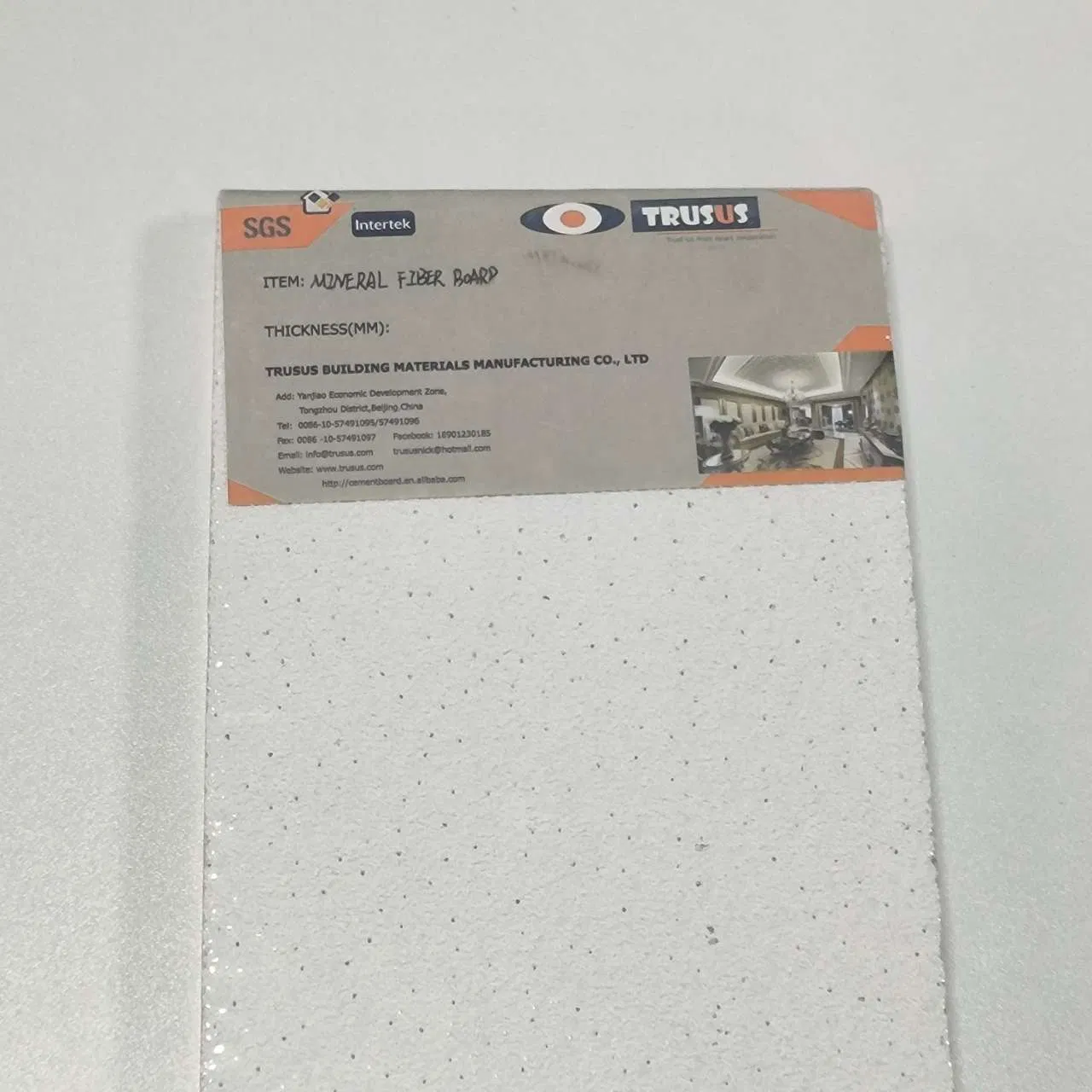 Acoustic Standard Mineral Fiber Board for Office and Commercial Interior Decoration