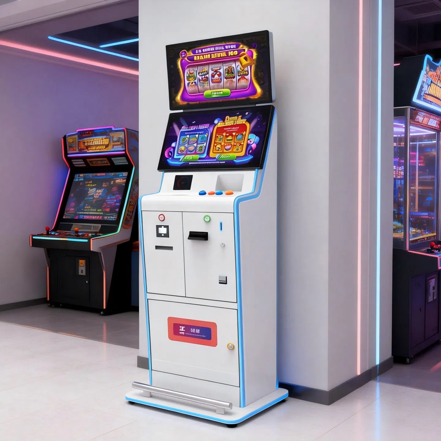 23.8" Dual Touch Screen Sports Betting Kiosk/Lottery Ticket Printing Kiosk for Gaming Business