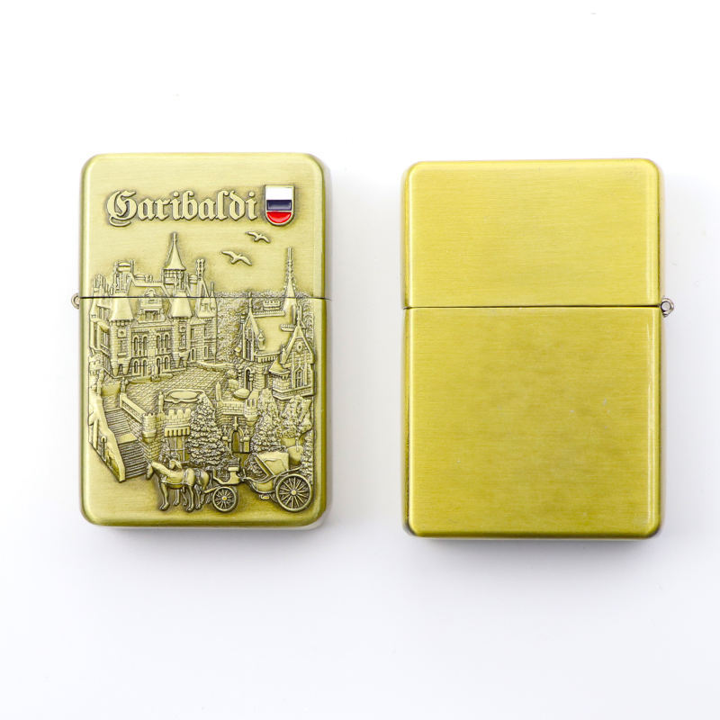 Custom Logo Pocket Souvenirs Metal Windproof Lighter Cigarette Kerosene Oil Lighters