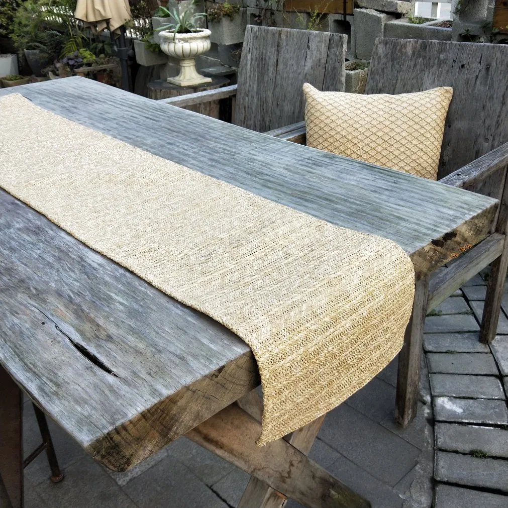 Custom Farmhouse Water Resistant Outdoor Crochet Table Runner