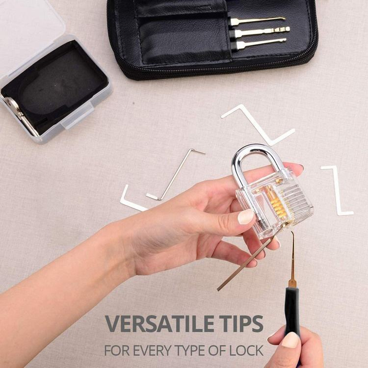 24 PCS Training Skill Three Practice Locks Lock Pick Repair Locksmith Set