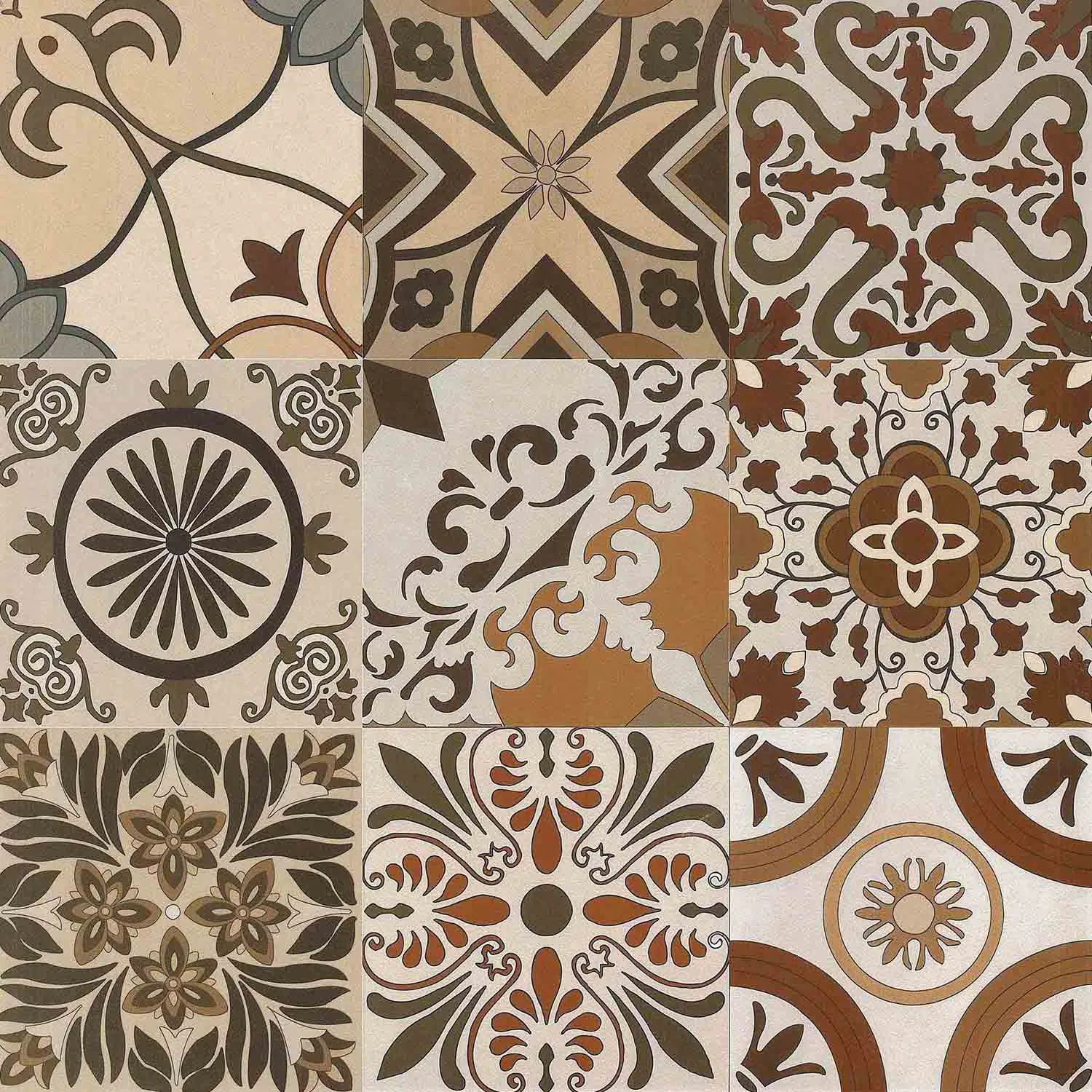 60*60 Rustiic Decoration Tile for Floor and Wall Decoration No Slip Endurable Spanish Style Sh6h0030/31/77