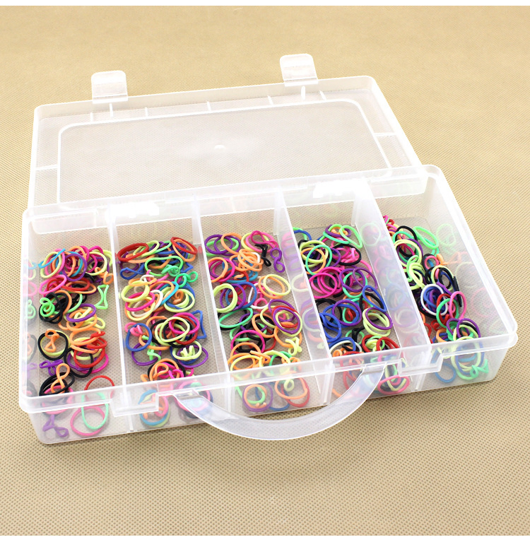 Professional Universal Single Layer 5 Grid Compartments Detachable Parts Accessories Clear PP Plastic Divided Storage Box