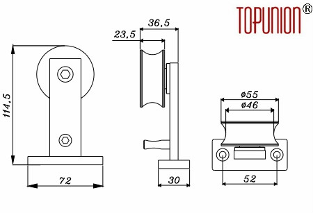 SS304 Sliding Wooden Door Roller Weight Capacity 150kg