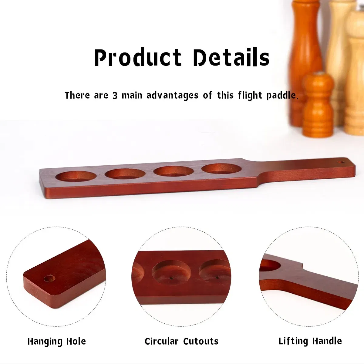 Деревянная пивная подставка на 4 бокала