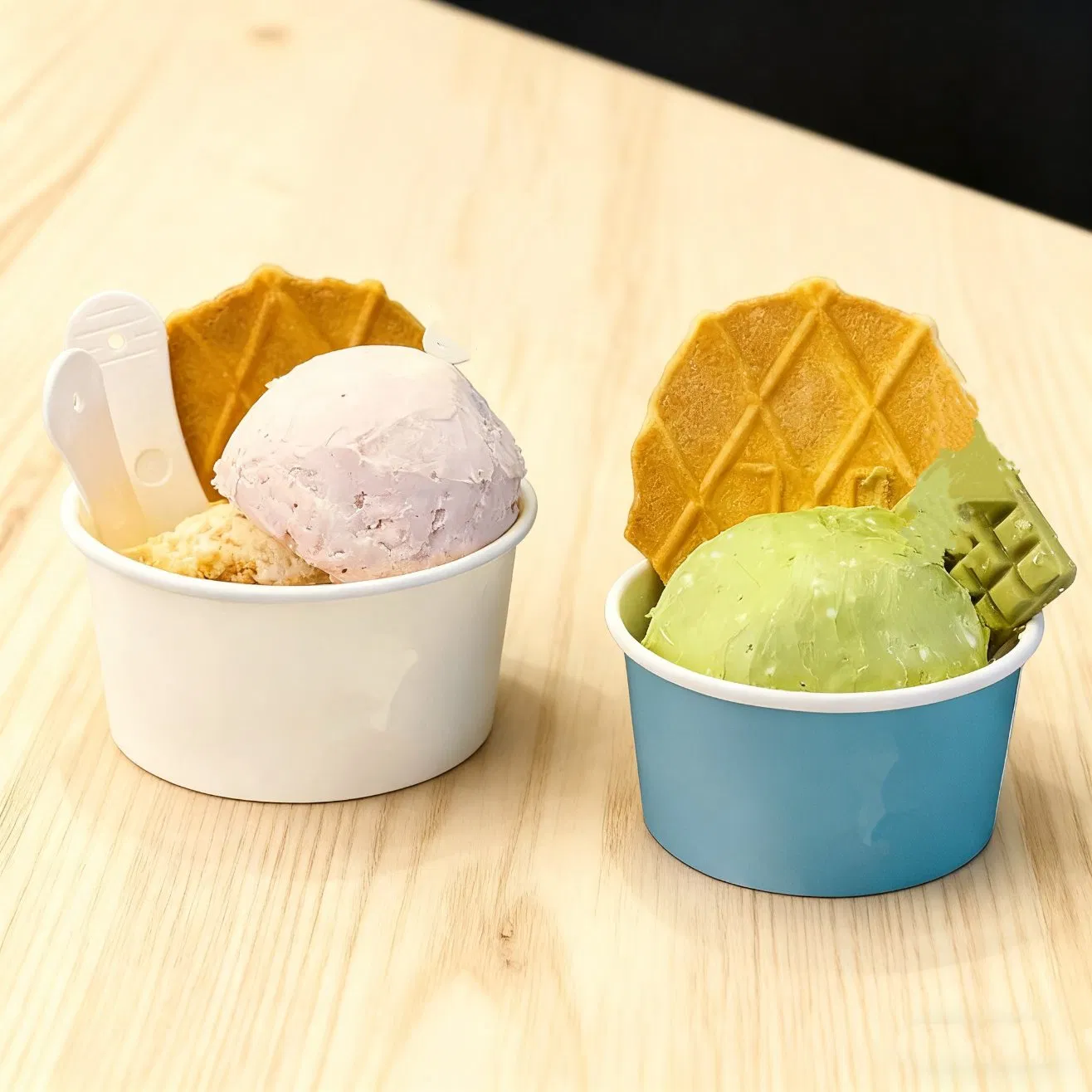 Heavy-Duty Paper Ice Cream Bowls 9oz, Thick Paper for Load-Bearing Toppings