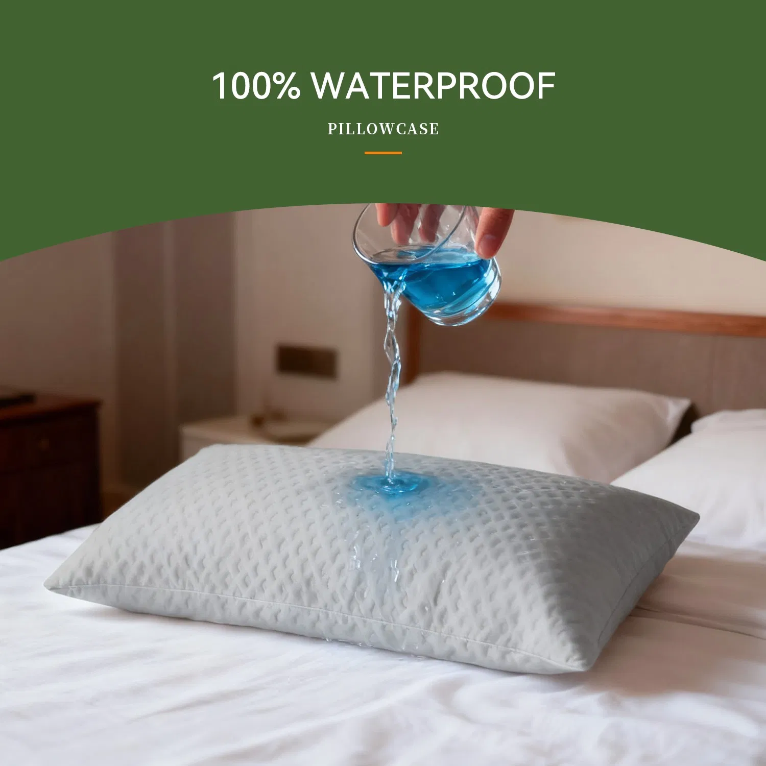 Customized Hotel Queen Bedding Bamboo Waterproof Pilow Protector Zipper Pillow Case Cover