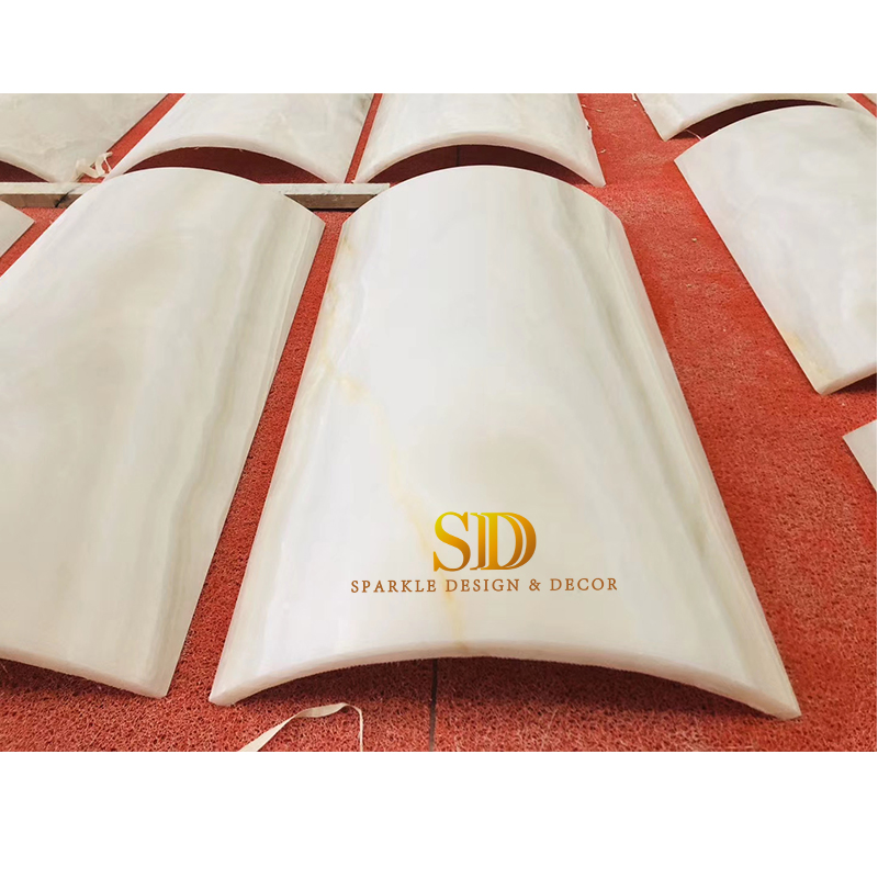 Big Polished Hollow White Marble/Onyx Column/Pillar for Interior Decoration in Hotel