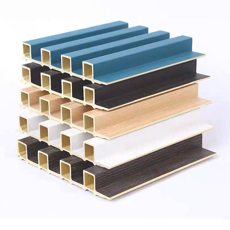 Wood Plastic PVC Wall Panel WPC PVC Cladding Boards Interior Exterior Fluted Wall Panels WPC Wall Panel