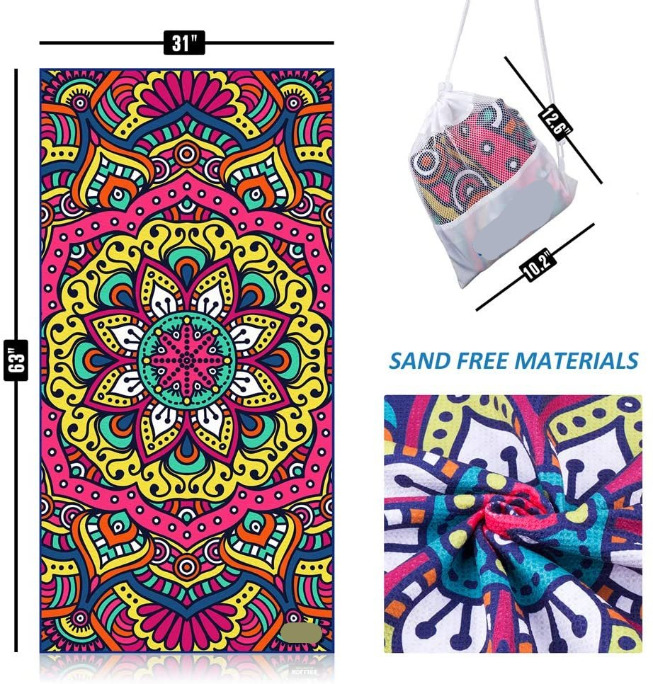 Sample Free Lightweight Double Layer Suede Towel Composited 500GSM Microfiber Bath Beach Towel Sports Yoga Towel with Sublimation Print