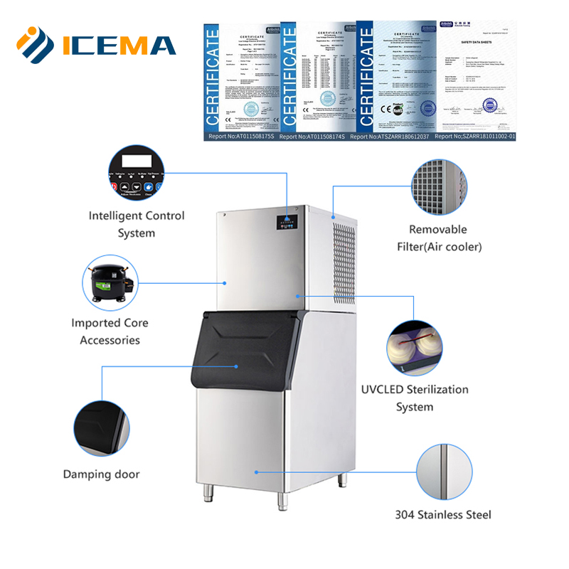 Commercial Square Ice Cube Making Maker Machine for Bar Restaurant Hotel 36-1000kg