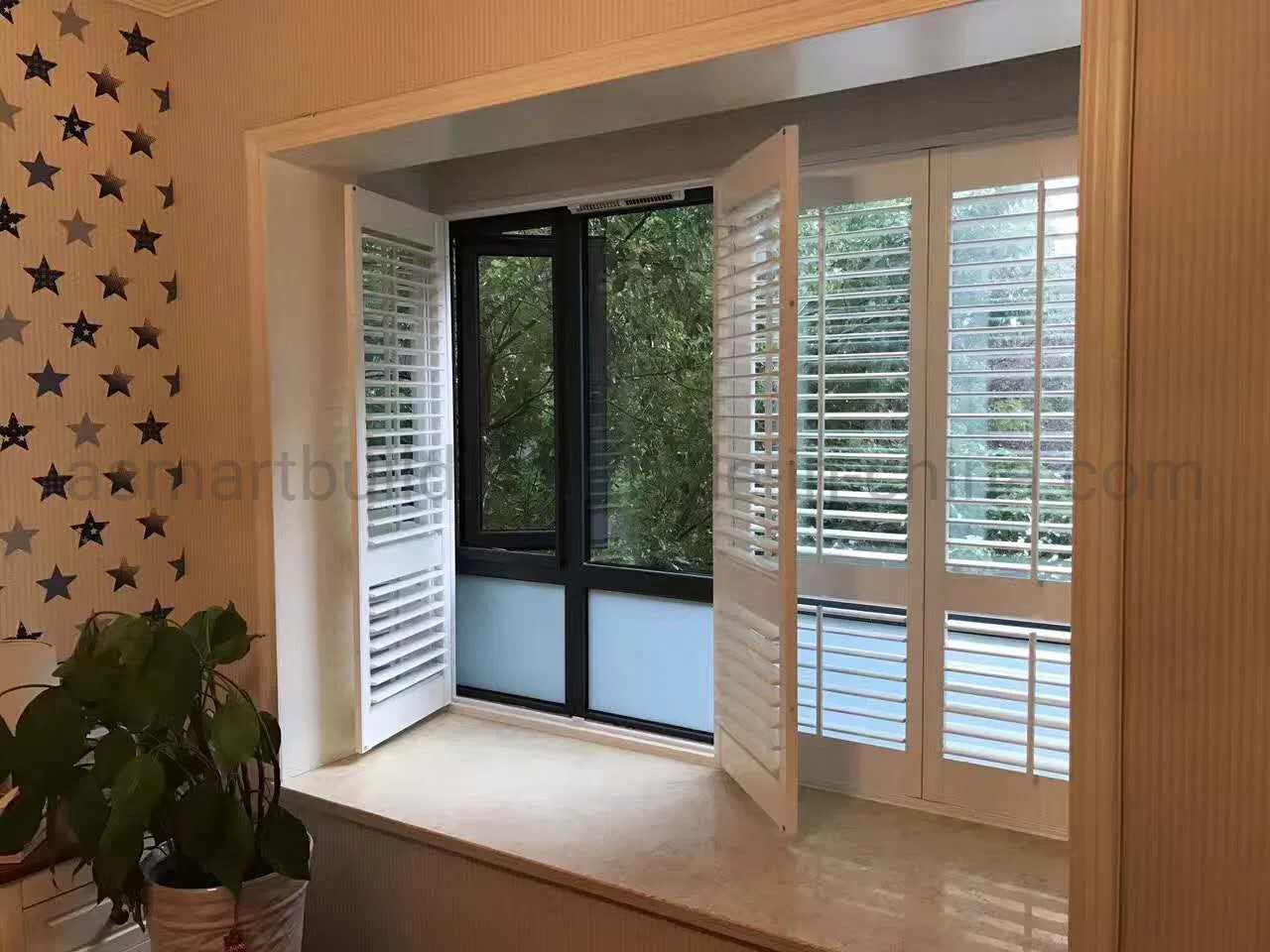 PVC Shutter Window Shutter PVC Shutter Bi Folding Door with Anti-UV White Color Profiles for Glass House Window Door and Partition with Best Factory Price