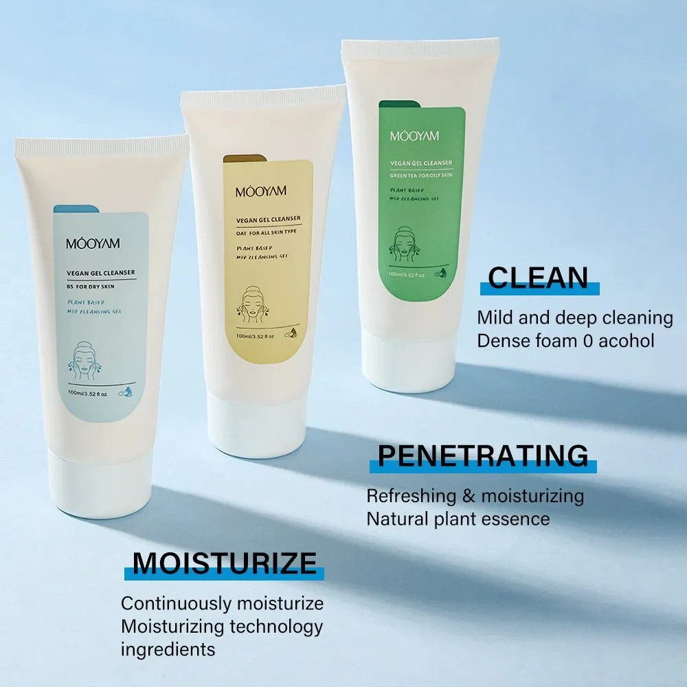 OEM Green Tea Vitamin B5 Oatmeal Facial Wash Cleanser Acne Deep Cleaning Pores