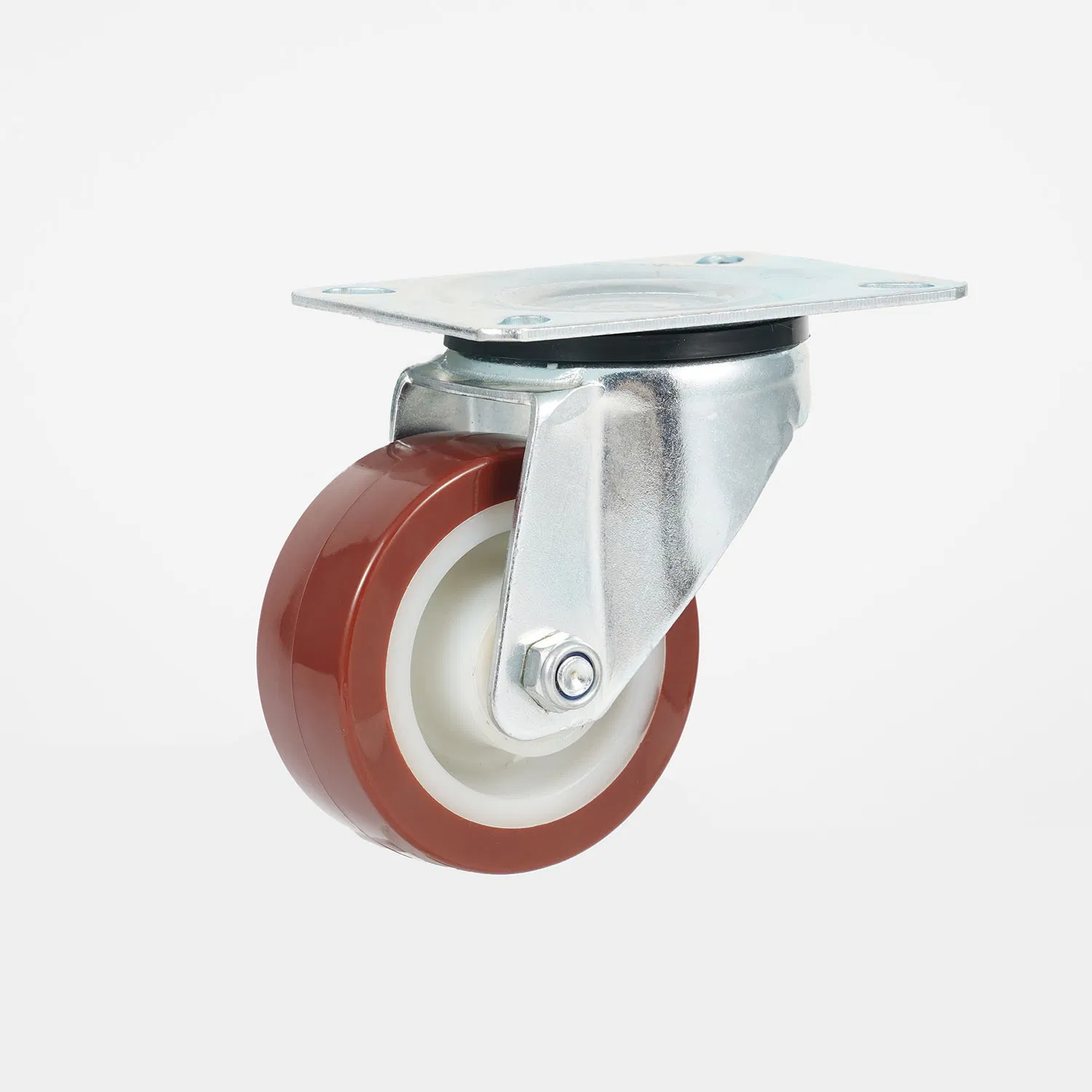 80/100/125/160 mm Europe Medium PU Nylon Center Top Plate Swivel 3.0mm Fork Thickness Caster Wheel