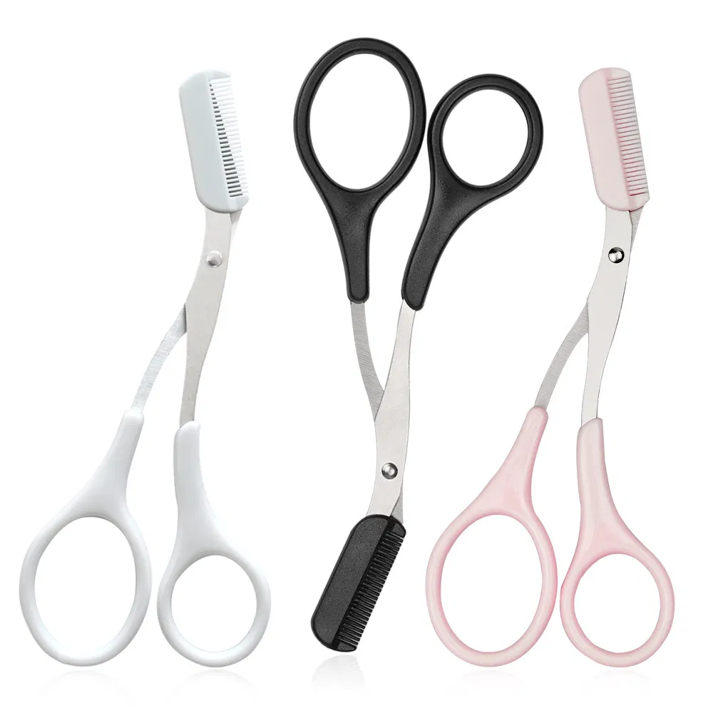 Stainless Steel Eyebrow Trimming Scissors with Eyebrow Comb Eyebrow Trimming Scissors
