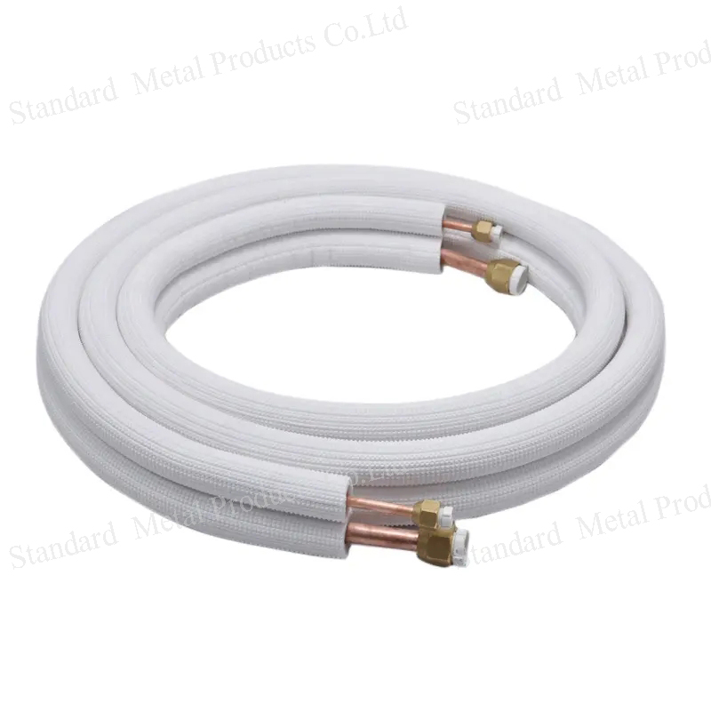 White PE Pre-Insulated Copper Tubing 1/4" X 3/8" for Split AC Systems