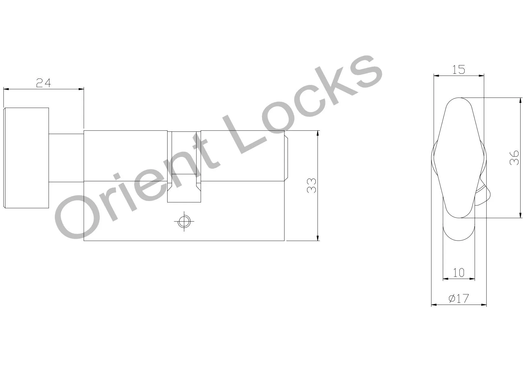 Euro Profile Cylinder Lock with Knob Big Diamand Shape G