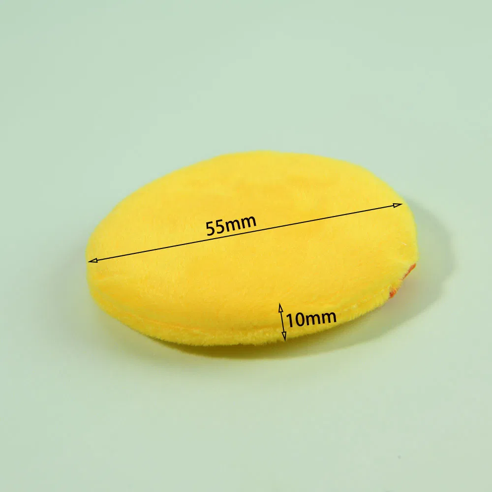 Round Bright Yellow Soft and Furry Washable Powder Puff