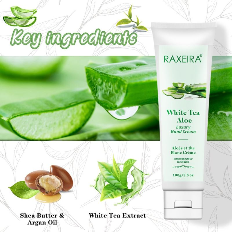 Factory Wholesale Private Label Organic Moisturizing White Tea Extract & Aloe Vera Hand Cream