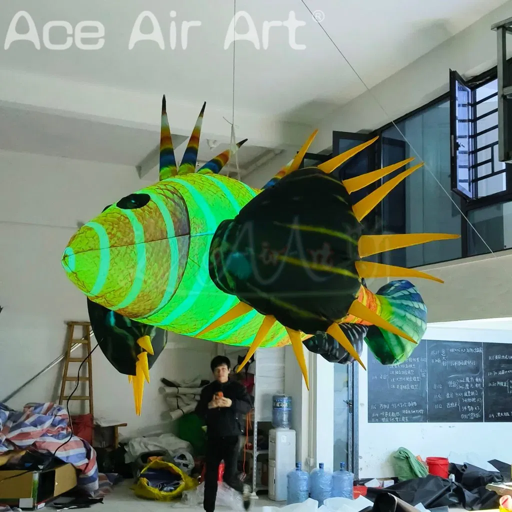 Vivid 3ml Advertising Inflatable Lionfish Hanging Inflatable Tropical Fish Balloon for Event Decoration