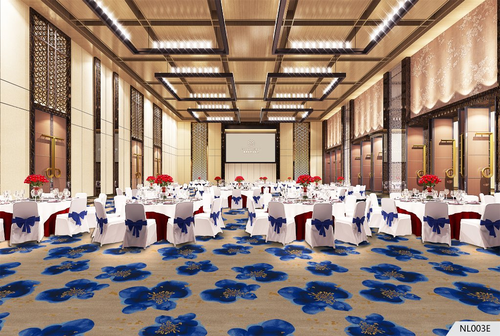 China Carpet Factory Customized Commercial Hotel Luxury Wool Axminster Floor Banquet Hall Carpet