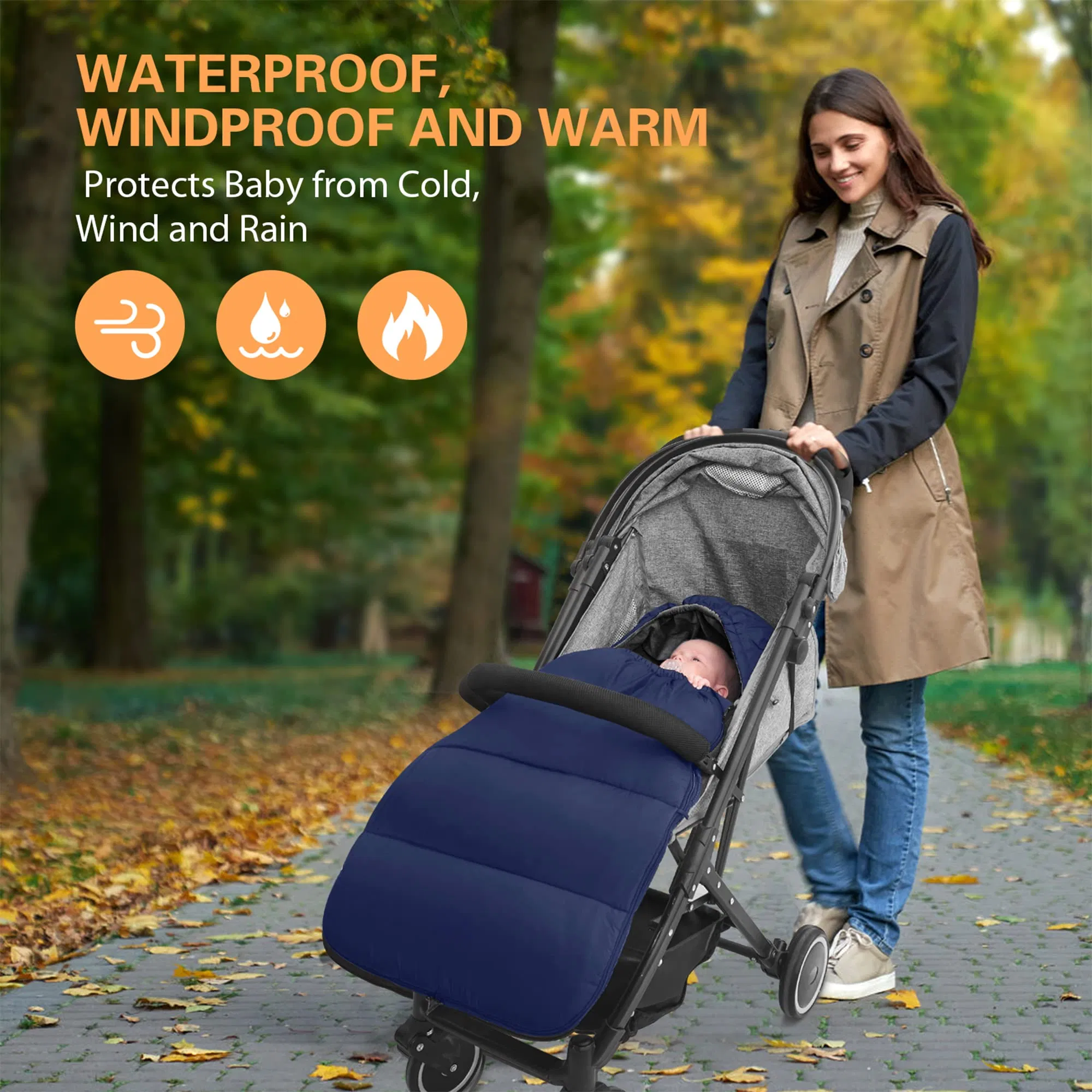 Hot Sale Infant Winter Baby Sleeping Stroller Footmuff Waterproof Warm Bunting Bag