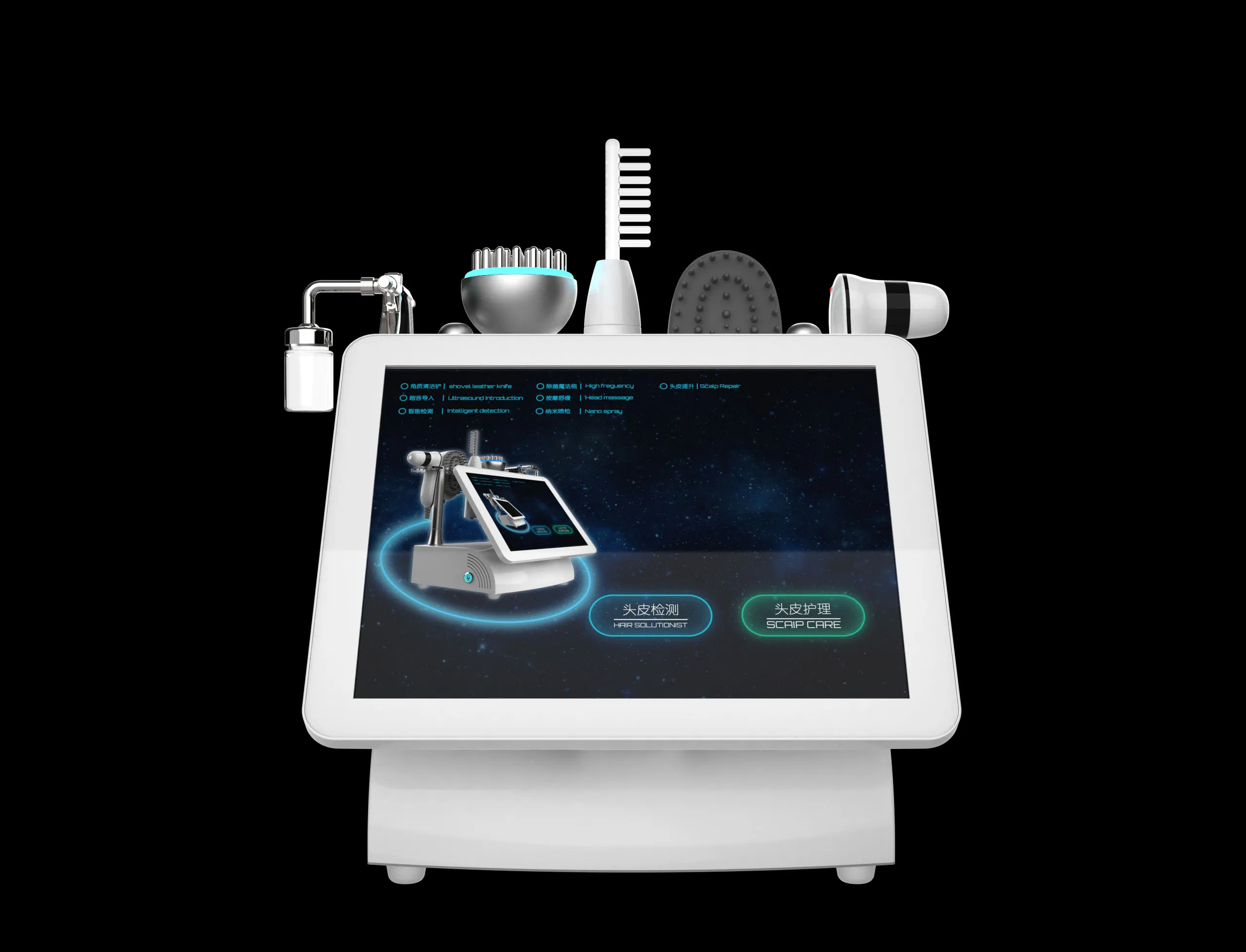 Портативный 15-дюймовый массажер-анализатор для роста волос