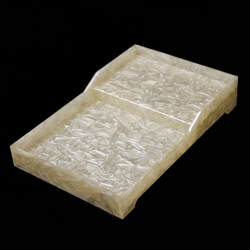 Elegant 5 Star Hotel Restaurant Tea Shop Use Water Texture Acrylic Services Amenities Tray