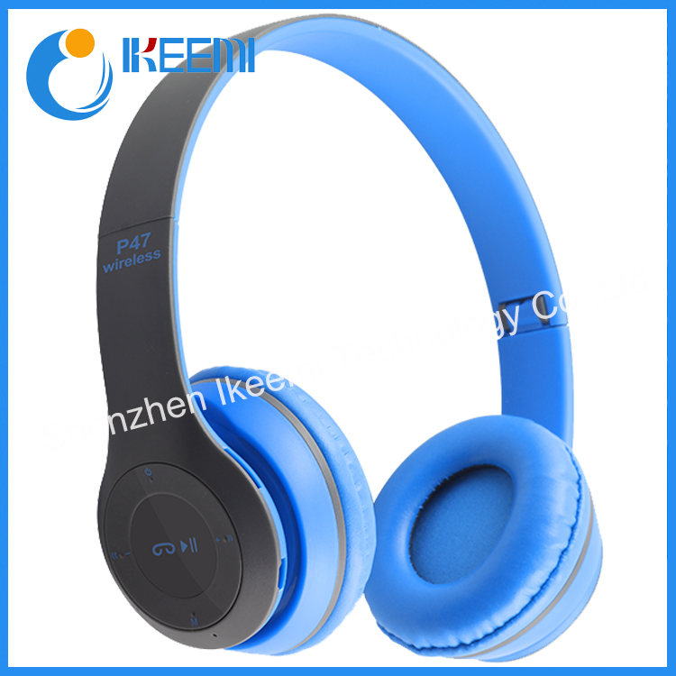Cheap Stereo Head Mounted Hands Free Microphone Wireless Headphone P47 Bluetooth Earphone