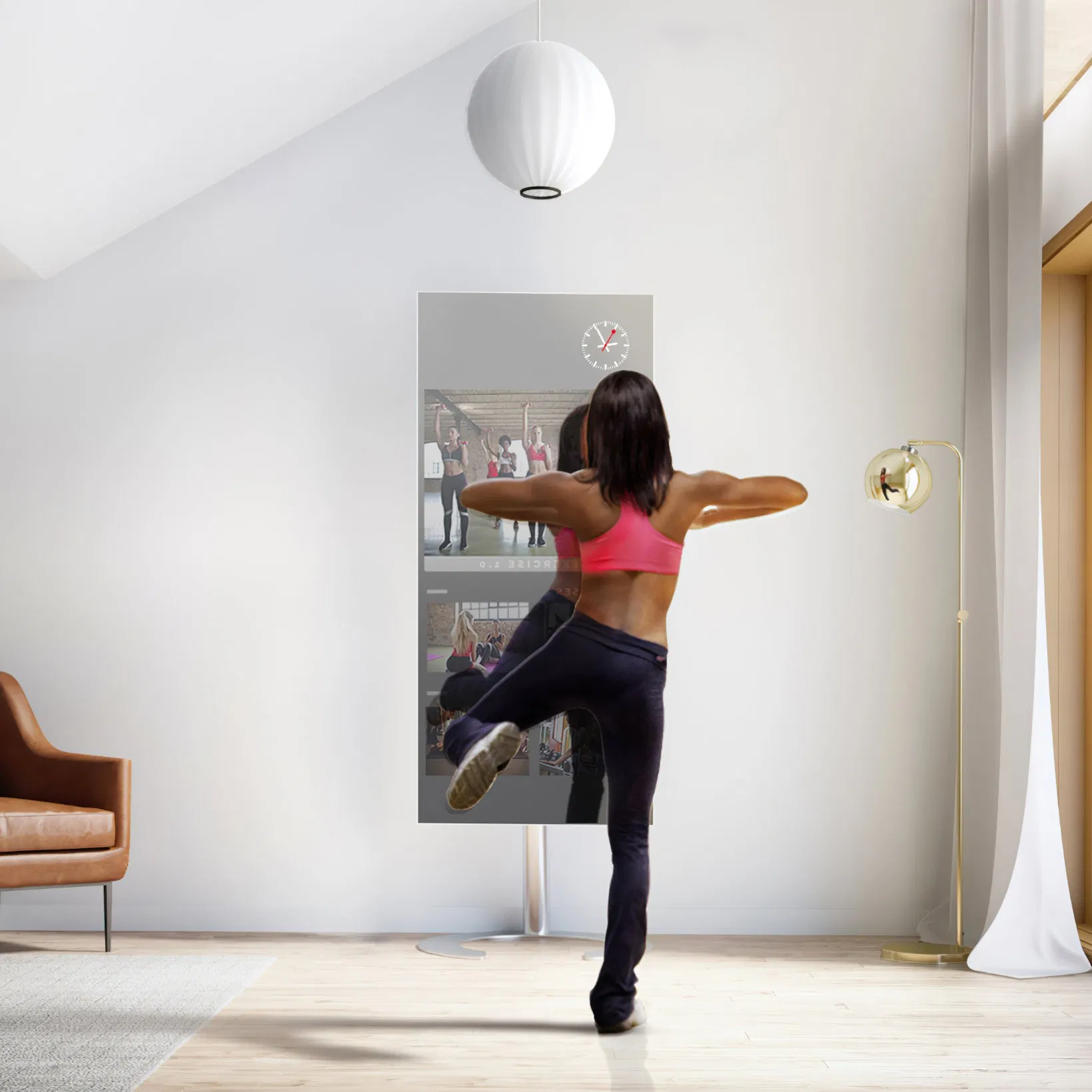 43 Inch Floor Standing Smart Fitness Mirror for Sport Room