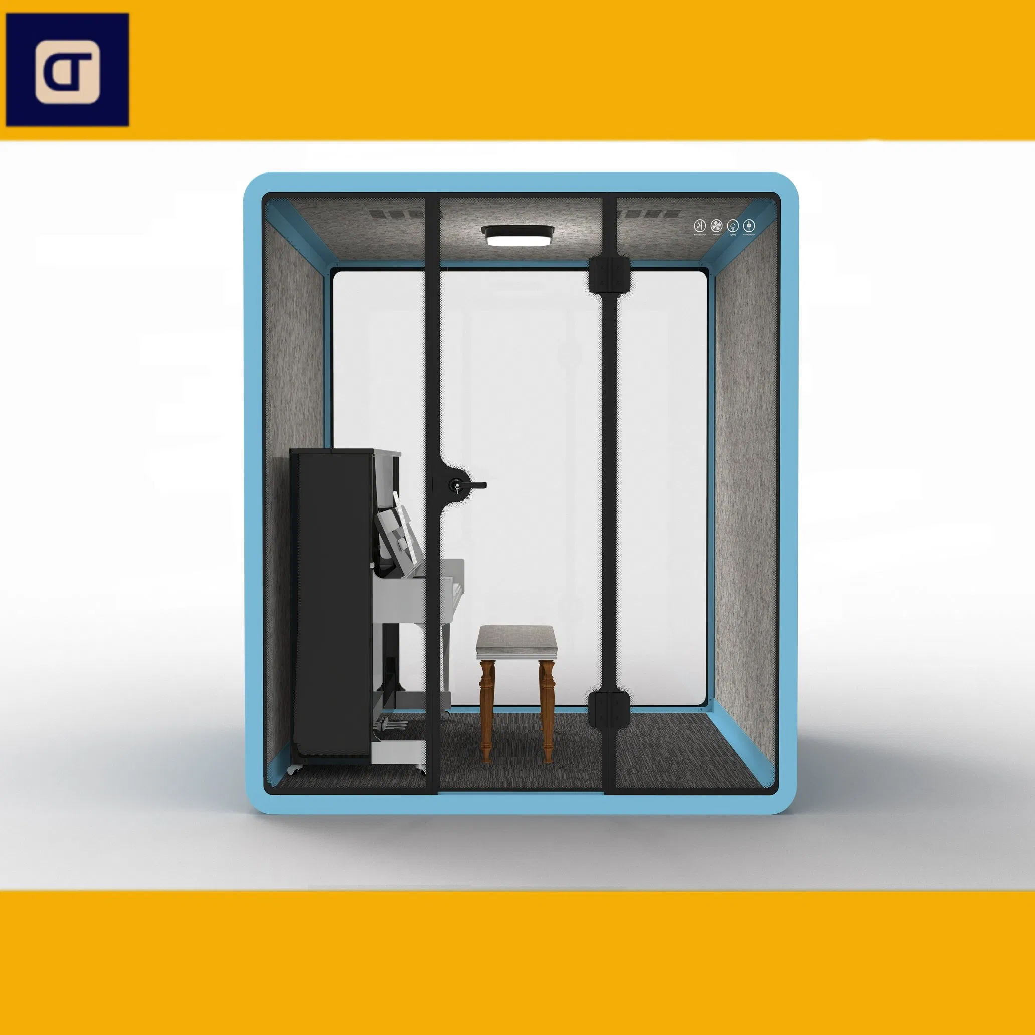 Soundproof Glass Booth Portable Office for Work Silence Booth Prefab House Office Pod Integrated House Meeting Pod Phone Booth
