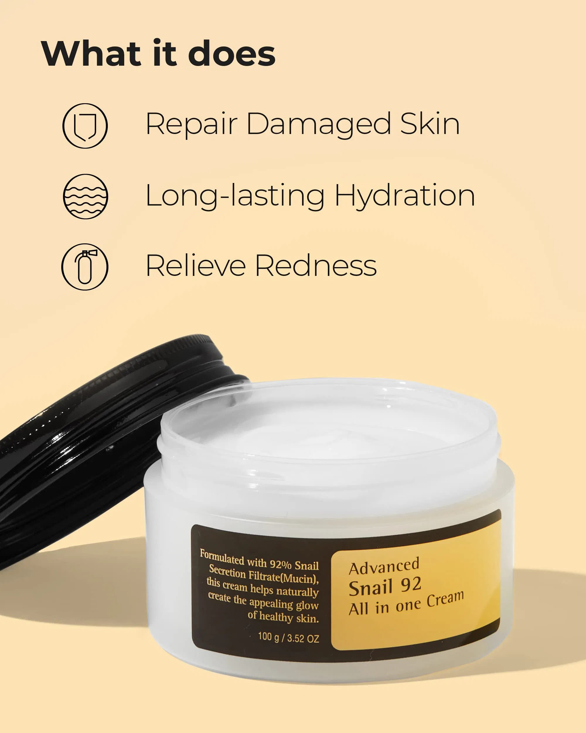 Beauty Cosmetics Skin Care Deep Moisturizing Brightening Skin Snail Face Cream Cosmetics