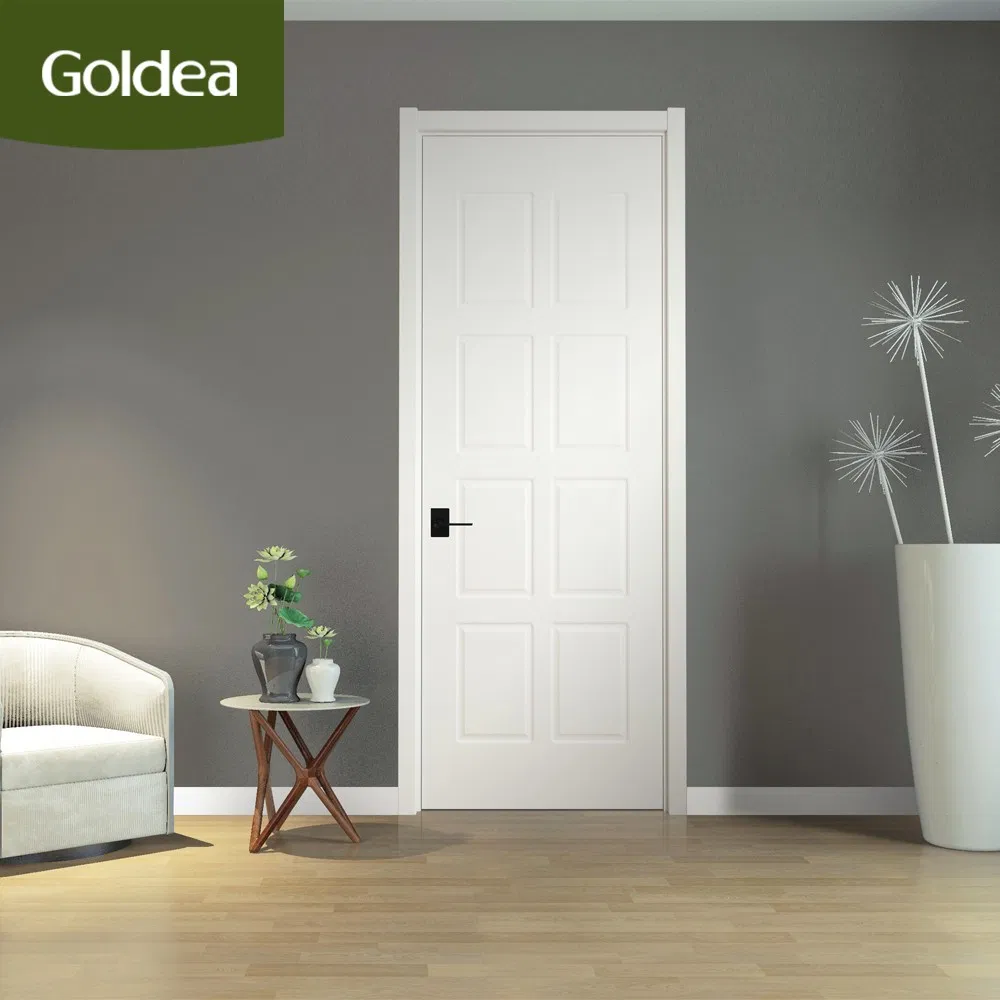 Goldea 39 Years Factory Wholesale Price Modern Design Basic Customization MDF Bedroom Bathroom Relief Hotel Interior PVC Wooden Door