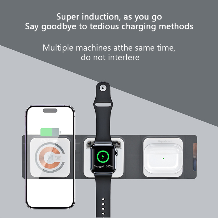 Магнитный складной беспроводной зарядник 3 в 1