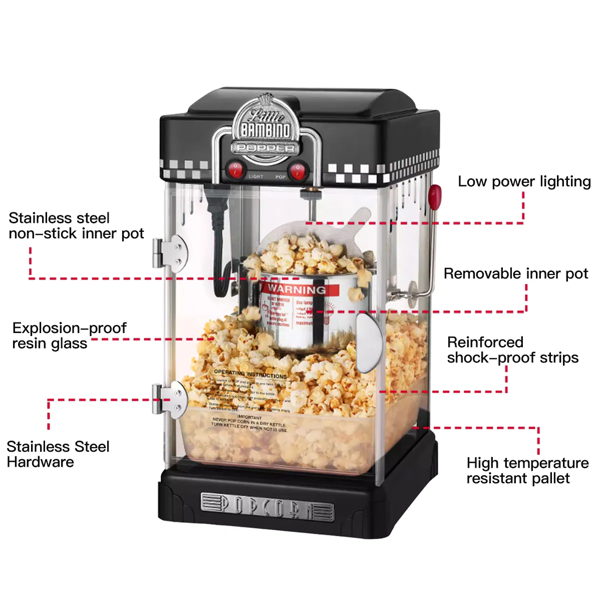 New High Efficiency Automatic Electric Popcorn Maker
