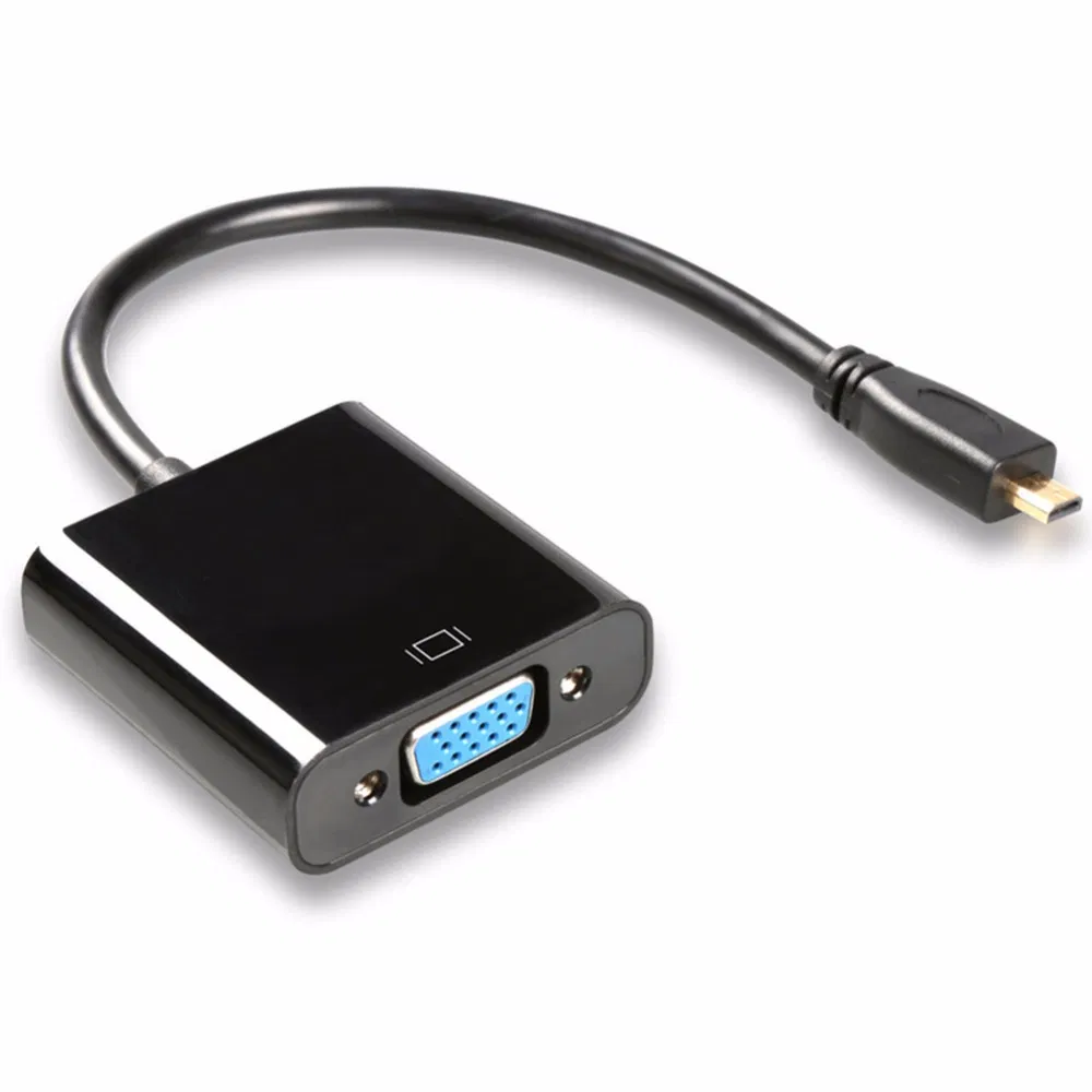 Micro HDMI to VGA Converter Adapter Cable Black