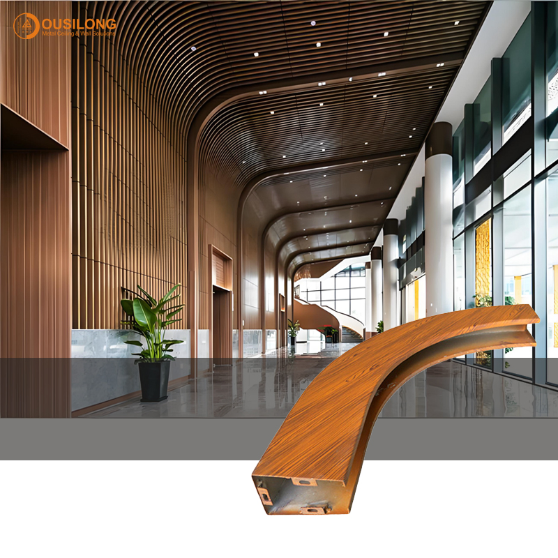 Customize Various Baffle Ceiling Shapes Curved Aluminum Ceiling for Business Center