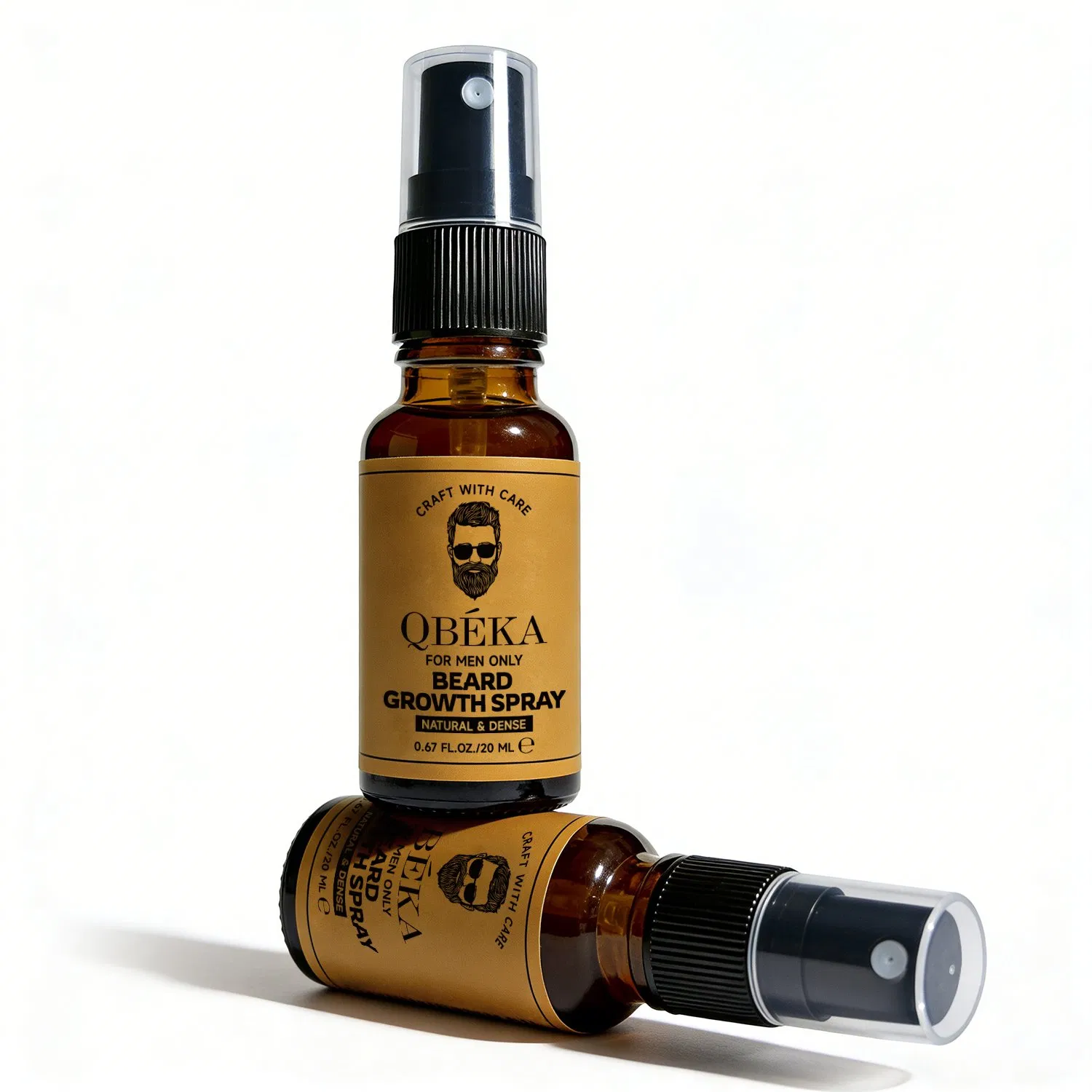 Qbeka Beard Growth Spray for Men Facial Hair Enhancer Beard Care Fast-Absorbing Non-Greasy Root Strengthening Thicker Beard Home Travel Size