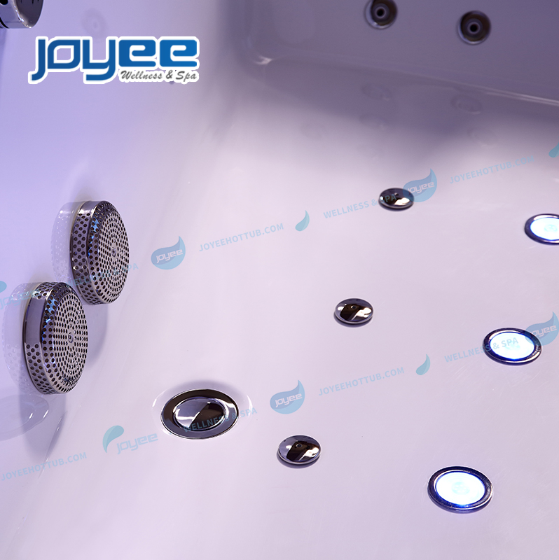 Угловая акриловая ванна Joyee с гидромассажем и душем