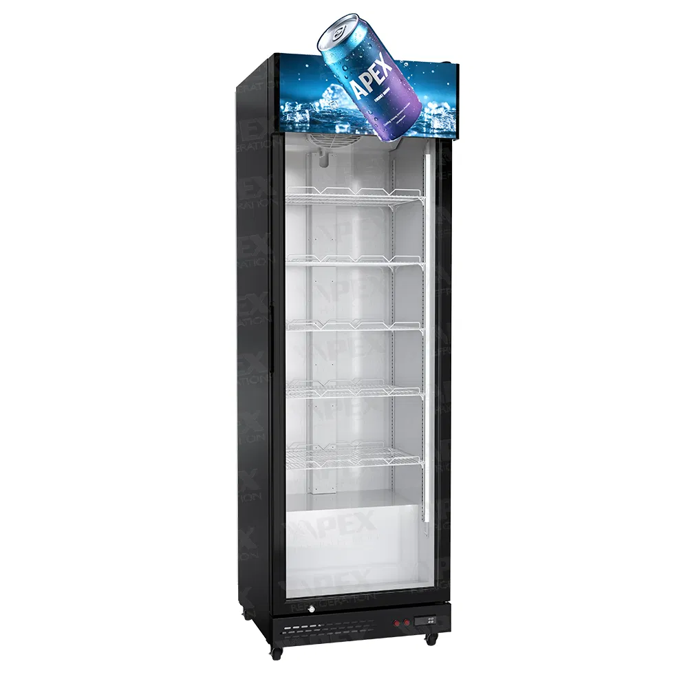 Single Glass Door Vertical Coca Cola Upright Cooler Beverage Refrigerator