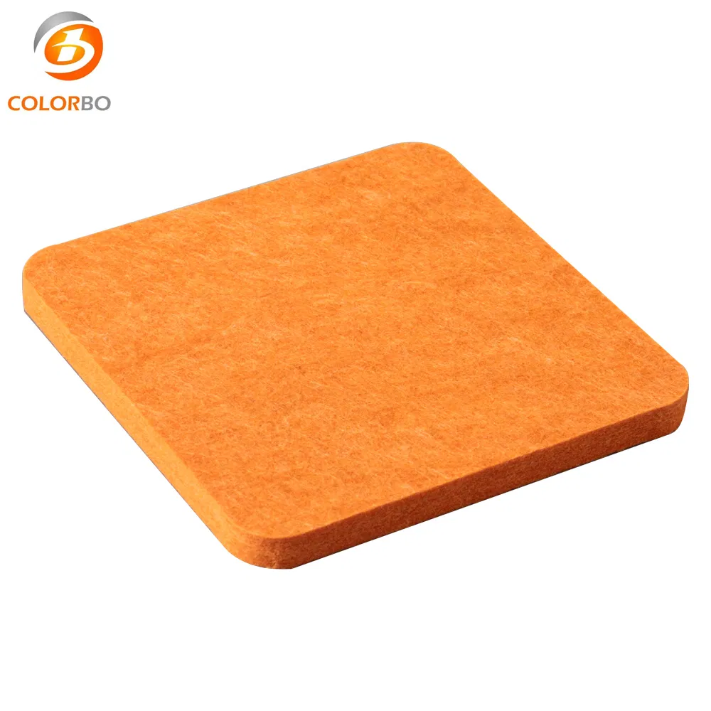 Eco-friendly CBH03 Clear Orange Decorative Material Polytester Fiber 12mm Panel