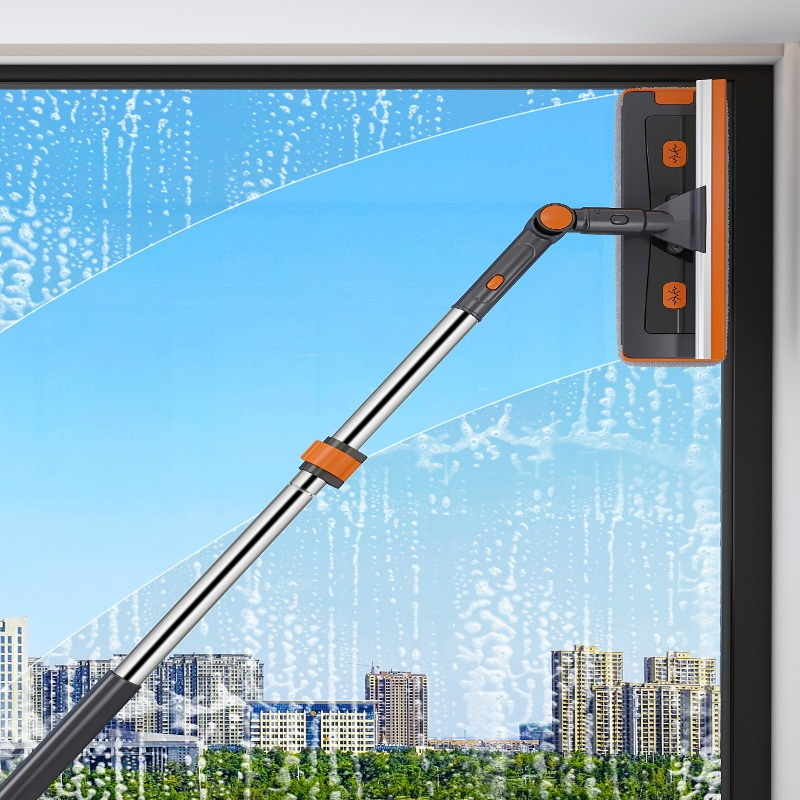 Easy Clean Flat Mop Household Stainless Steel Handle Self Wringing Mechanism Mop