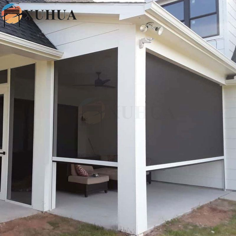 Xuhua Factory Customized Motorized Retractable Bug Screens Zip Track PVC Electric Screen