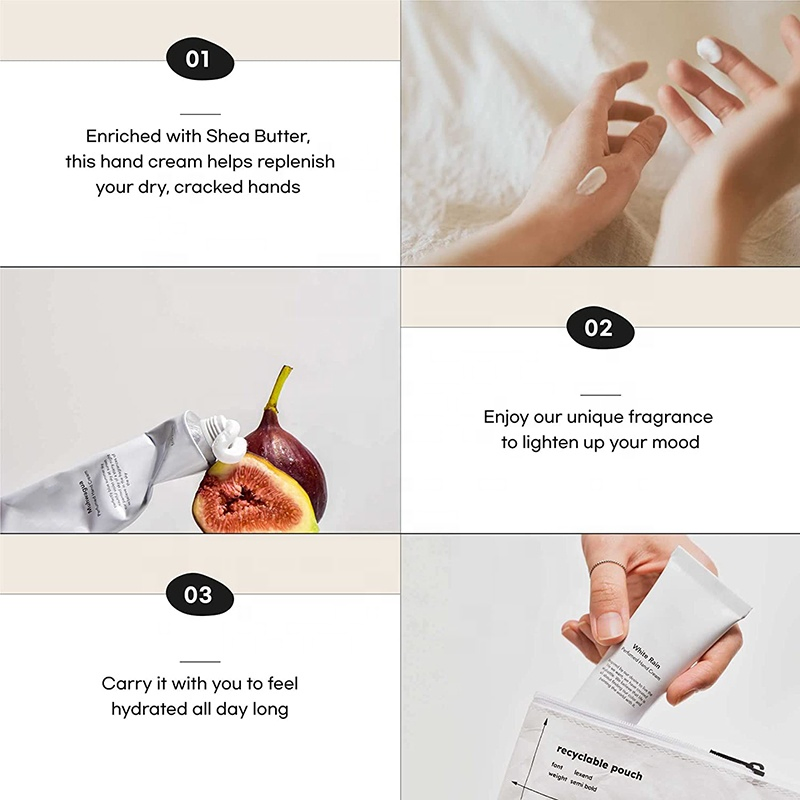 Private Label Natural Organic OEM Unique Scent Repairing Hand Lotion Tulip Lemon Floral Hand and Foot Whitening Cream