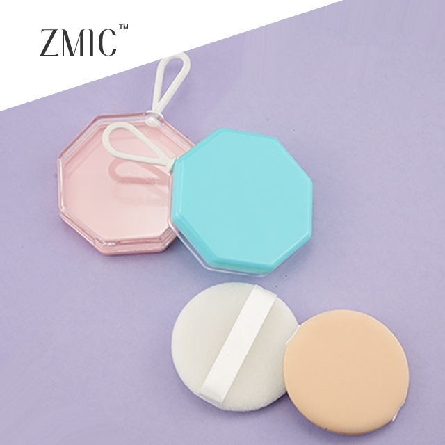 Octagon Shape Plastic Container for One Piece Makeup Powder Puff or Cosmetic Pads