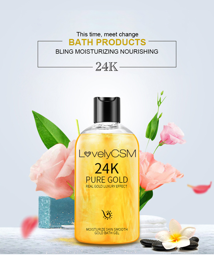 Beauty Cosmetics Skin Care Moisturize Skin Smooth Gold Bath Gel Body Wash