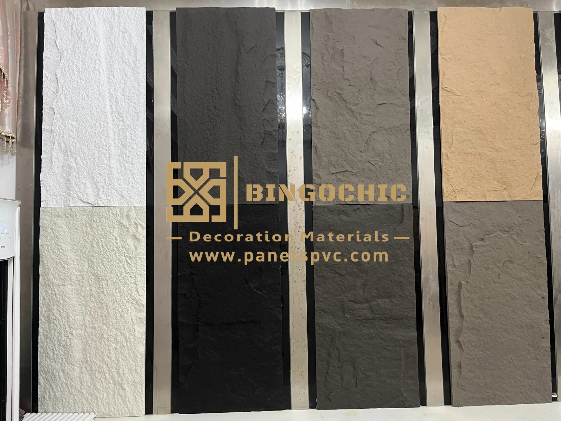 Fast Installation PU Cultural Stone Dark Grey Color Polyurethane Stone Panel for Home Decoration