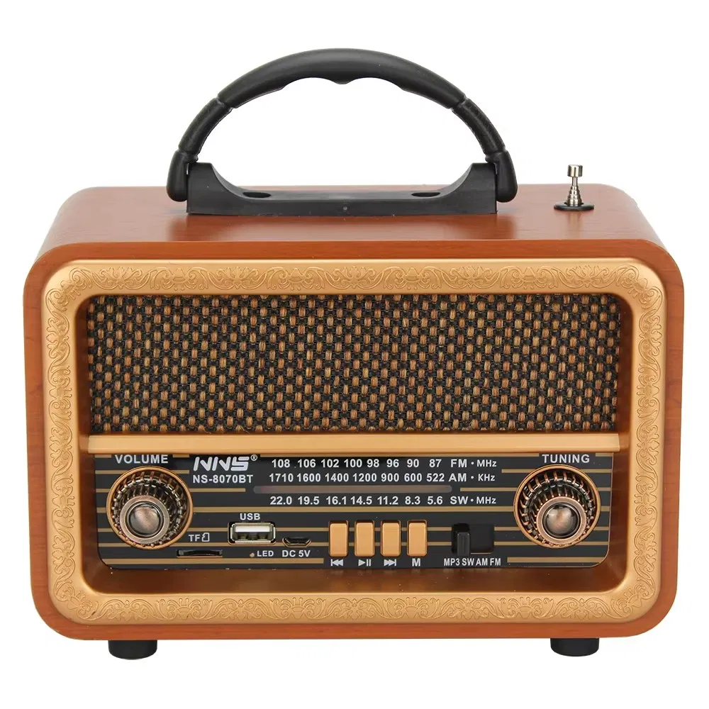 Ретро радио NS-8070BT с Bluetooth, деревянный корпус