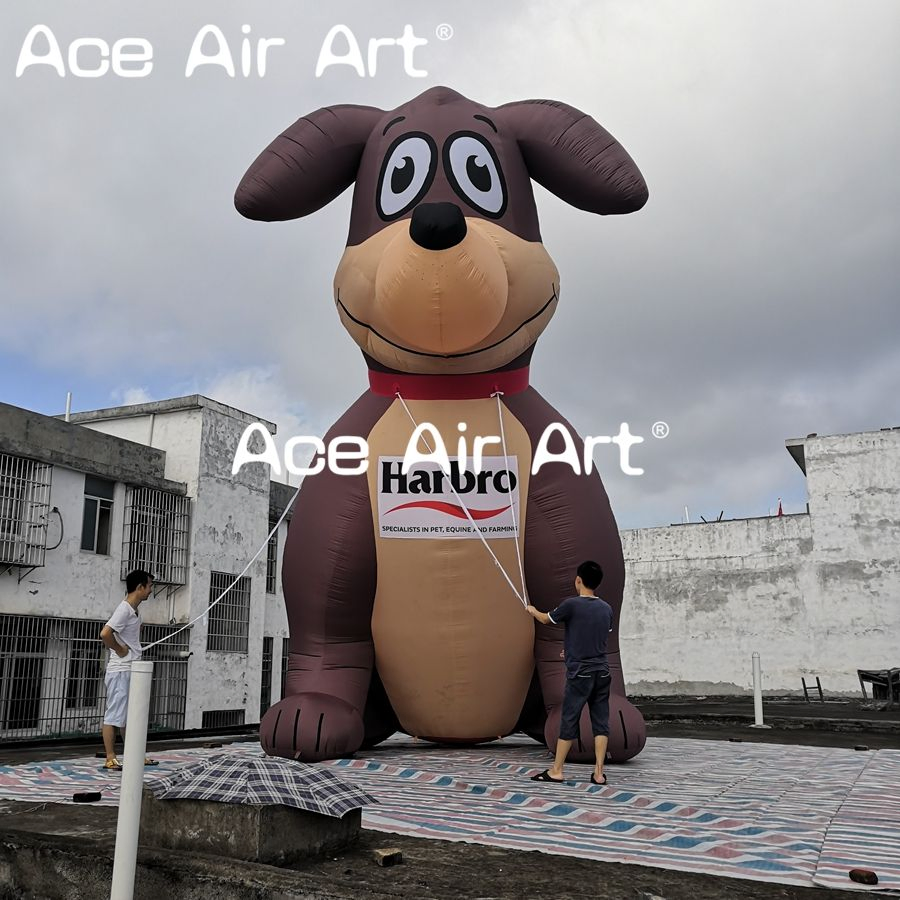 Outdoor Cute Giant Inflatable Dog with LED Light Inflatable Cartoon Model for Pet Shop Advertising Promotion Decoration