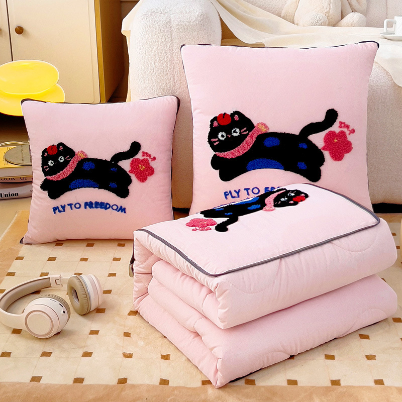 Best Sale Cartoon Cute Sofa Throw Pillow Doll Blanket Integrated Air Conditioning Blanket Cushion Birthday Gift